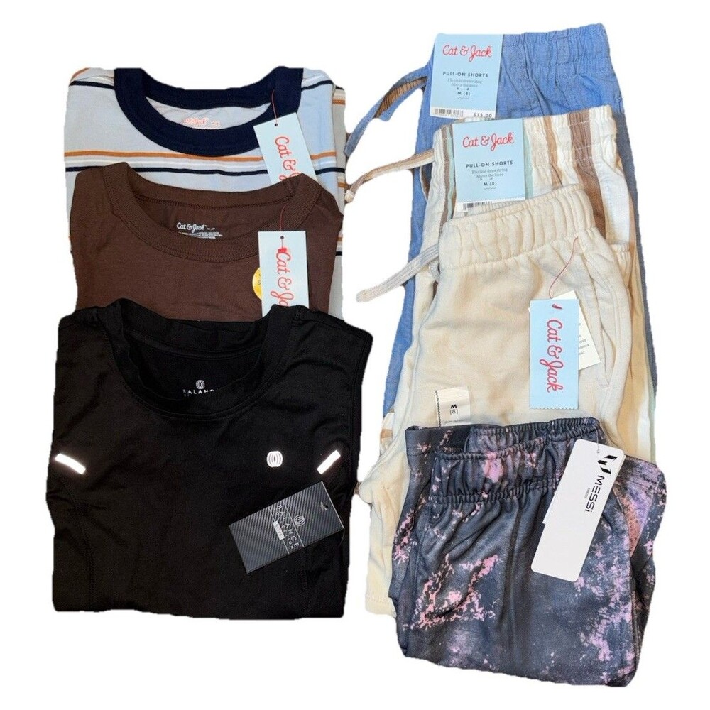 Cat & Jack + Messi Baby Boy Clothing Lot Size M (8) Tops Shorts NWT